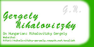 gergely mihalovitzky business card